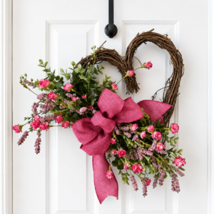 heart wreath, floral heart, mothers day gift, front door decor, flower wreath, heart door decor, wedding wreath, bridal shower, wall decoration, artificial flowers, farmhouse decor, hanging wreath, valentines decor