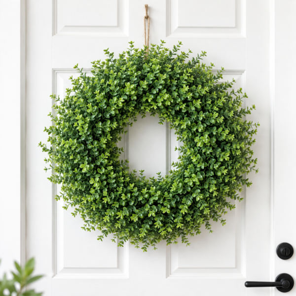 eucalyptus wreath, greenery wreath, front door wreath, spring wreath, farmhouse decor, easter wreath, outdoor wreath, door decor, green wreath, wall wreath, porch decor, housewarming gift, year round decor