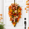 stairs decor, fall door swag, autumn door decor, fall swag, sunflower decor, thanksgiving wreath, fall door decor, harvest decor, plaid bow decor, farmhouse fall, autumn swag, front door decor, fall wall decor