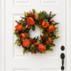 fall pumpkin wreath, thanksgiving wreath, autumn wreath, front door wreath, pumpkin door decor, fall door decor, peony wreath, harvest wreath, farmhouse fall, thanksgiving decor, autumn home decor, fall floral wreath, pumpkin decor