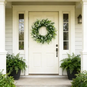 Lavender Wreath for Front Door 20 Inch | Artificial Floral Wreath | Summer Door Decor | Farmhouse Greenery Wreath | Wedding Wall Hanging - Image 3