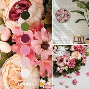 Peony Wreath for Front Door | Artificial Spring Floral Wreath | Large Flower Wreath | Wedding Wall Decor | Outdoor Home Decoration - Image 3