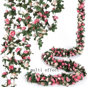 Artificial Rose Garland 8ft | Silk Rose Vine for Wedding Arch | Hanging Flower Vine | Outdoor Garden Decor | DIY Floral Rattan - Image 8
