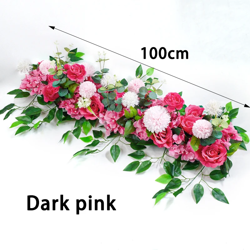 Luxury White Rose Garland 100cm | Wedding Table Centerpiece | White Floral Arch Decor | Wedding Backdrop | Party Stage Flower Decoration - Image 19