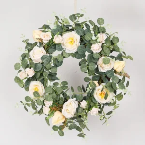 Sunflower Wreath for Front Door | Eucalyptus Spring Wreath with Welcome Sign | Artificial Floral Wreath | Outdoor Wall & Window Decor - Image 9