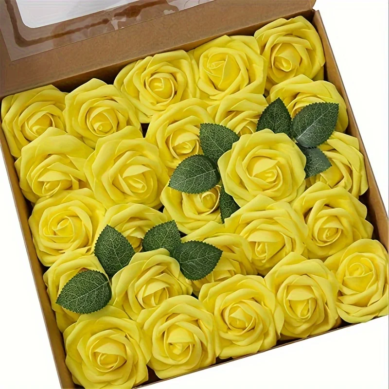 25PCS Artificial Rose Flowers with Stems | Fake Roses for DIY Wedding Bouquet | Floral Centerpieces | Home Party Decor | Silk Flower Arrangement - Image 18