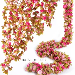 Artificial Rose Garland 8ft | Silk Rose Vine for Wedding Arch | Hanging Flower Vine | Outdoor Garden Decor | DIY Floral Rattan - Image 13