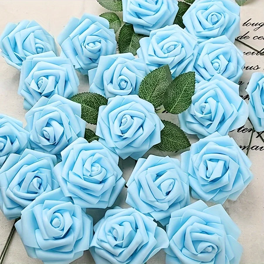 25PCS Artificial Rose Flowers with Stems | Fake Roses for DIY Wedding Bouquet | Floral Centerpieces | Home Party Decor | Silk Flower Arrangement - Image 12