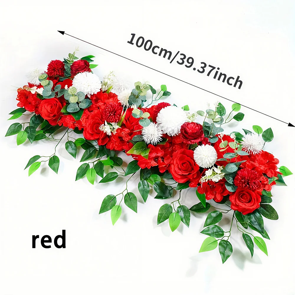 Luxury White Rose Garland 100cm | Wedding Table Centerpiece | White Floral Arch Decor | Wedding Backdrop | Party Stage Flower Decoration - Image 10