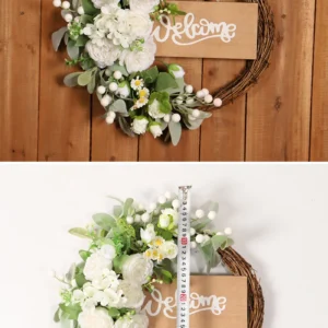 Sunflower Wreath for Front Door | Eucalyptus Spring Wreath with Welcome Sign | Artificial Floral Wreath | Outdoor Wall & Window Decor - Image 18