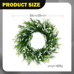 Lavender Wreath for Front Door 20 Inch | Artificial Floral Wreath | Summer Door Decor | Farmhouse Greenery Wreath | Wedding Wall Hanging - Image 12