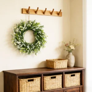 Lavender Wreath for Front Door 20 Inch | Artificial Floral Wreath | Summer Door Decor | Farmhouse Greenery Wreath | Wedding Wall Hanging - Image 4