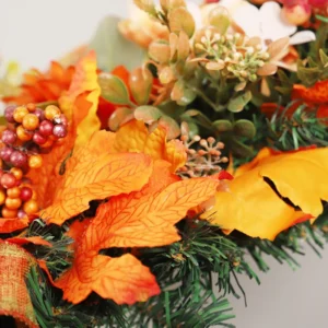 Door Swag | Fall Teardrop Garland with Sunflower & Peony | Plaid Bow Autumn Door Decor | Harvest Wall Hanging - Image 7