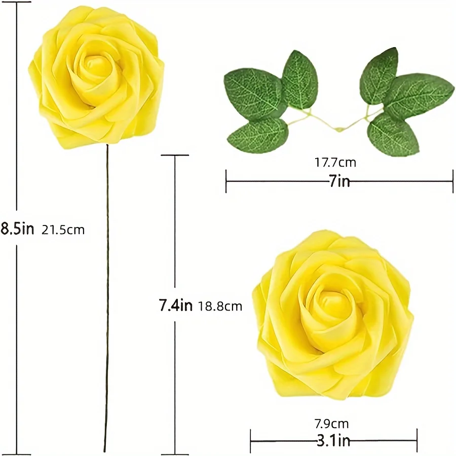 25PCS Artificial Rose Flowers with Stems | Fake Roses for DIY Wedding Bouquet | Floral Centerpieces | Home Party Decor | Silk Flower Arrangement - Image 6