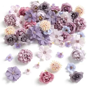 artificial roses, silk flower heads,
