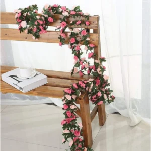 Artificial Rose Garland 8ft | Silk Rose Vine for Wedding Arch | Hanging Flower Vine | Outdoor Garden Decor | DIY Floral Rattan - Image 17