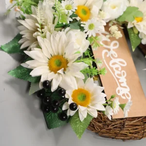 Sunflower Wreath for Front Door | Eucalyptus Spring Wreath with Welcome Sign | Artificial Floral Wreath | Outdoor Wall & Window Decor - Image 13