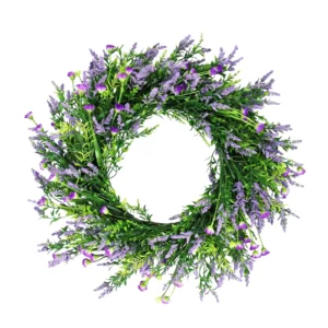 Lavender Wreath for Front Door 20 Inch | Artificial Floral Wreath | Summer Door Decor | Farmhouse Greenery Wreath | Wedding Wall Hanging - Image 8