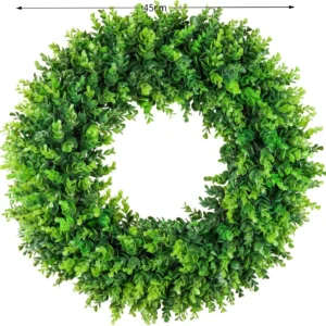 Artificial Eucalyptus Wreath 18 Inch | Greenery Front Door Wreath | Farmhouse Spring Door Decor | Easter Wall Hanging | Outdoor Home Dec - Image 7