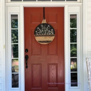 Welcome Door Sign Wooden Wreath | Farmhouse Front Door Decor | Round Wood Hanging Sign | Porch Decoration | Spring Summer Fall Home Decor - Image 9