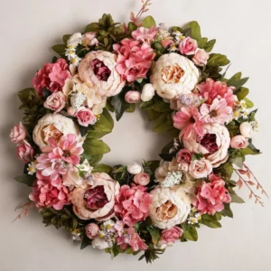 Peony Wreath for Front Door | Artificial Spring Floral Wreath | Large Flower Wreath | Wedding Wall Decor | Outdoor Home Decoration - Image 4