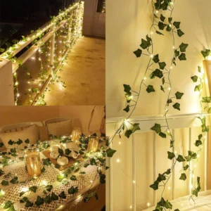 Artificial Ivy Vine 2M | Green Leaf Garland | Fairy Light Wall Decor | Wedding Party Decoration | Indoor Hanging Plant | Room Home Decor - Image 4