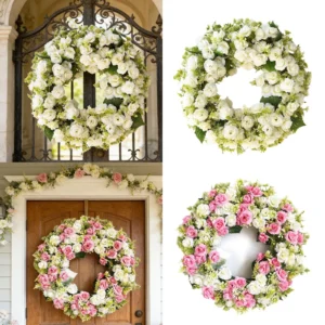 Spring Wreath for Front Door | Artificial Floral Wreath | Colorful Flower Garland | Easter Door Decor | Wedding & Party Wall Hanging - Image 6
