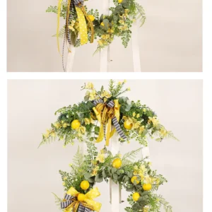 Sunflower Wreath for Front Door | Eucalyptus Spring Wreath with Welcome Sign | Artificial Floral Wreath | Outdoor Wall & Window Decor - Image 23