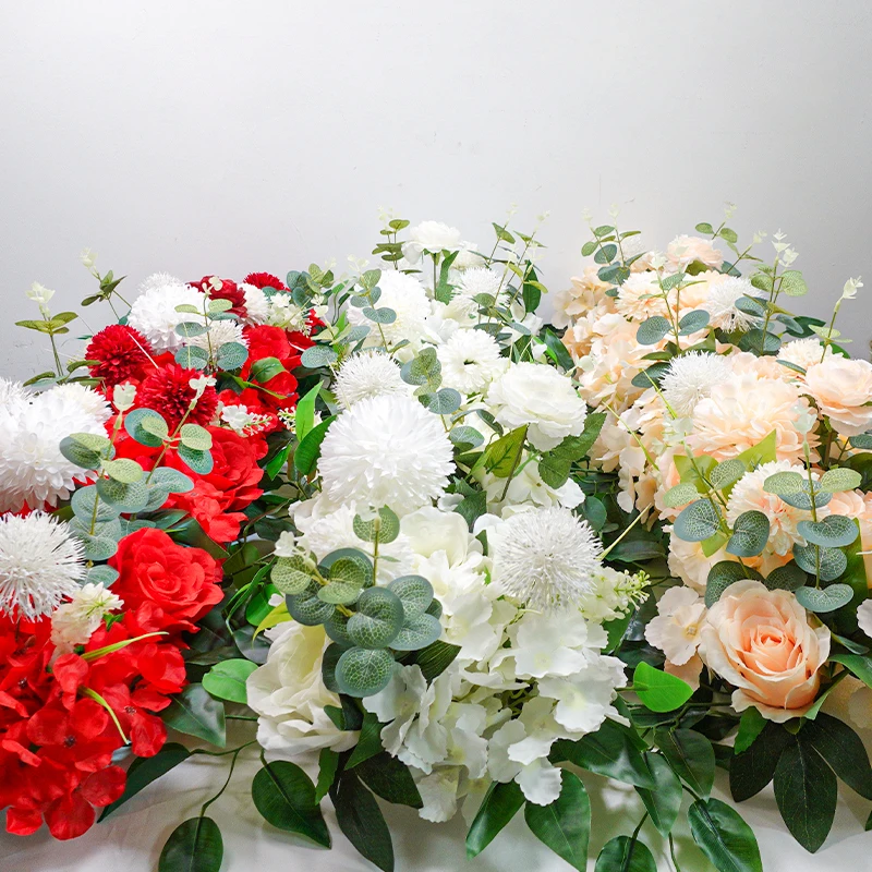 Luxury White Rose Garland 100cm | Wedding Table Centerpiece | White Floral Arch Decor | Wedding Backdrop | Party Stage Flower Decoration - Image 14