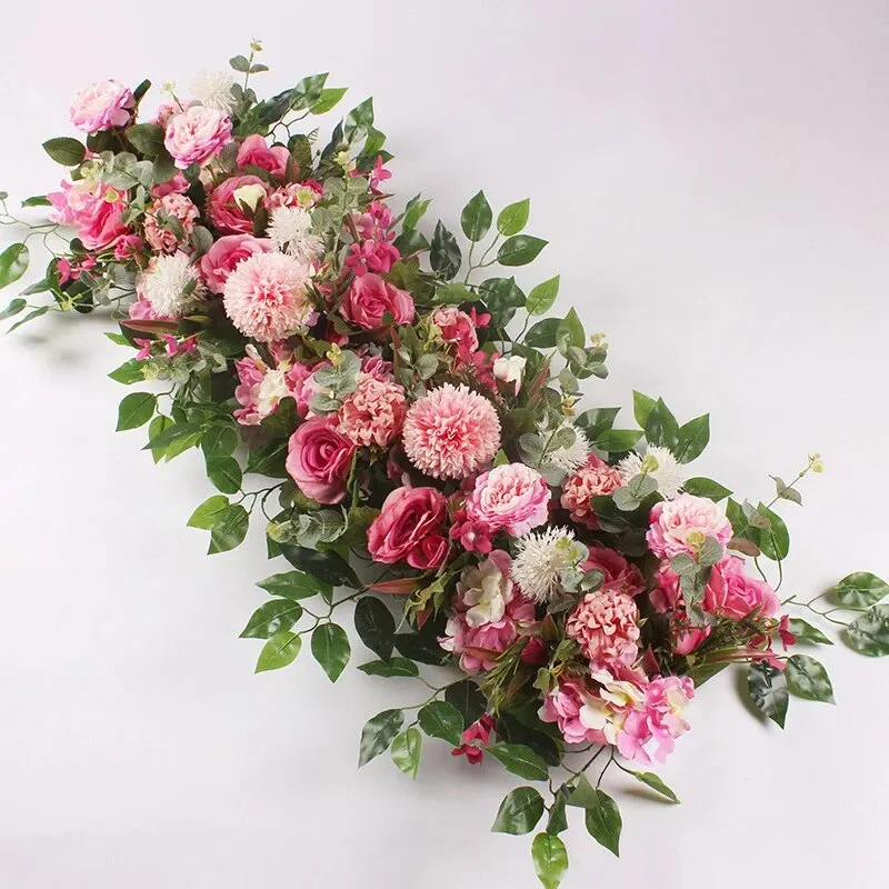 Luxury White Rose Garland 100cm | Wedding Table Centerpiece | White Floral Arch Decor | Wedding Backdrop | Party Stage Flower Decoration - Image 8