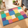 Plaid Bathroom Rug, Colorful Soft Bath Mat, Absorbent Non Slip Floor Mat