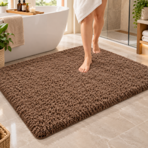 Solid Color Microfiber Bath Mat, Thick Soft Absorbent Non Slip Bathroom Rug - Image 12