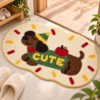 Cartoon Bathroom Rug, Soft Flocked Bath Mat, Absorbent Non Slip Floor Mat