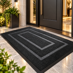 Front Door Mat Non Slip, Durable Low Profile Welcome Mat, Heavy Duty Waterproof Doormat, Stain Resistant Entrance Rug, Modern Home Floor Mat