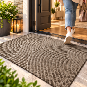 3D Geometric Doormat, Non Slip Entrance Mat, Dirt & Water Scraper Rug, Low Profile Front Door Mat, Slim Edge Indoor Outdoor Door Mat