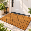 Natural Coir Doormat, Welcome Door Mat with Non Slip PVC Backing, Indoor Outdoor Entrance Rug, Rustic Front Door Mat, Coconut Fiber Floor Mat