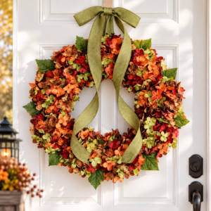 Lush Autumn Hydrangea Wreath