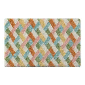 Geometric Bathroom Rug, Thick Microfiber Bath Mat, Absorbent Non Slip Floor Mat - Image 5