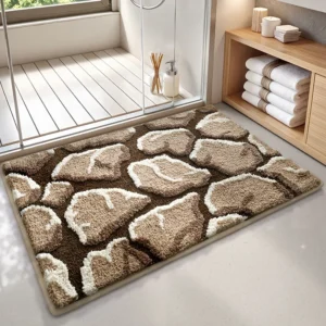 Cartoon Bathroom Rug, Soft Flocked Bath Mat, Absorbent Non Slip Floor Mat - Image 4