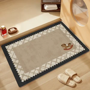 Alternative view of Velvet Bath Mat, Absorbent Quick Dry Bathroom Rug, Soft Anti Mold Floor Mat