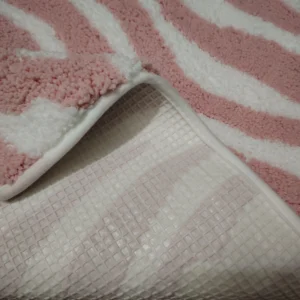 Alternative view of Zebra Bath Mat, Multicolor Bathroom Rug, Soft Absorbent Non Slip Shower Mat