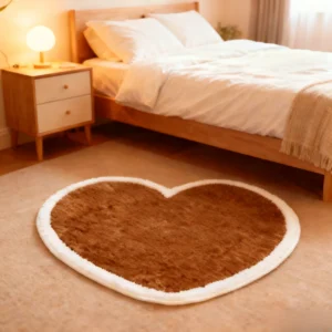 Heart Shape Dopamine Rug - Plush Bedroom Carpet for Living Room, Fluffy Bedside Floor Mat - Image 7