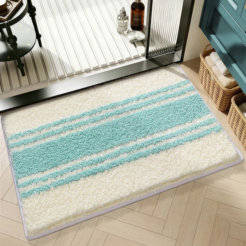 Geometric Bathroom Rug, Thick Microfiber Bath Mat, Absorbent Non Slip Floor Mat - Image 27