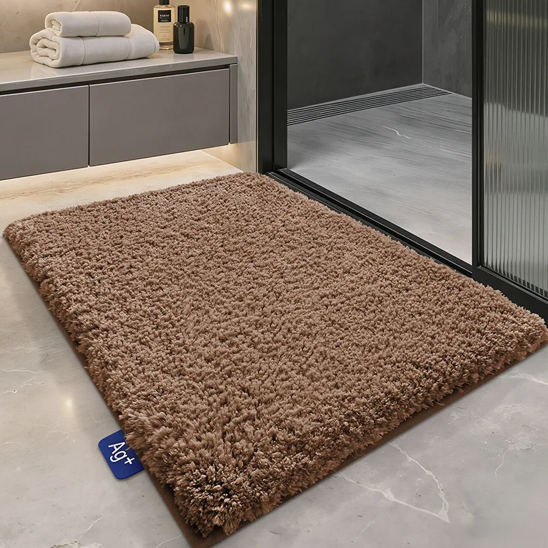 Solid Color Microfiber Bath Mat, Thick Soft Absorbent Non Slip Bathroom Rug - Image 8