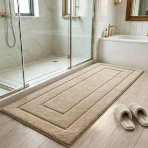 Extra Long Bathroom Runner, 60x110cm Non Slip Bath Mat, Soft Microfiber Rug - Image 4