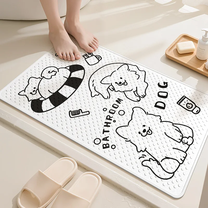 Cartoon PVC Bath Mat, Non Slip Shower Rug, Double Sided Bathroom Floor Mat - Image 8