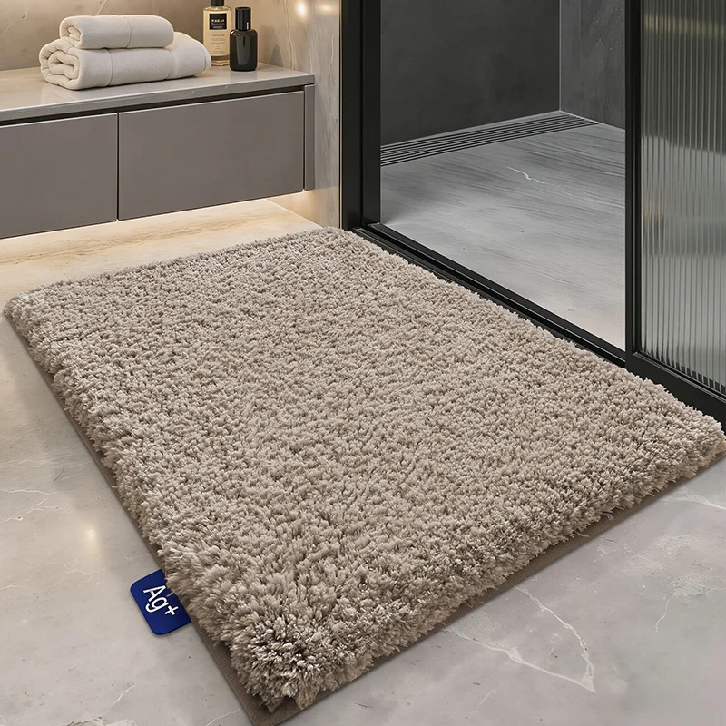 Solid Color Microfiber Bath Mat, Thick Soft Absorbent Non Slip Bathroom Rug - Image 11