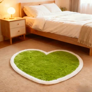 Heart Shape Dopamine Rug - Plush Bedroom Carpet for Living Room, Fluffy Bedside Floor Mat - Image 3
