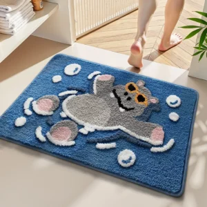 Alternative view of Animal Plush Bath Mat, Soft Microfiber Bathroom Rug, Non Slip Shower Mat
