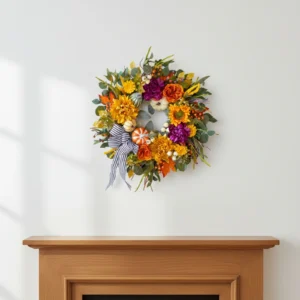Fall Pumpkin Wreath, Autumn Front Door Wreath, Farmhouse Harvest Decor, Rustic Pumpkin Wreath, Thanksgiving Door Decoration, Fall Home Decor - Image 5